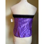 Frederick's of Hollywood Purple Satin Corset Bustier Top Beaded Bow y2k fairy 34 Photo 2