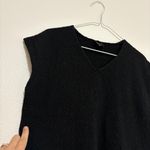 Eileen Fisher Women Cotton Short Cap Sleeve V-Neck Tee Vest in Black Size Large Photo 2