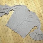 POL  brand from boutique Ruffled Sleeve Blush Pink Open Cardigan - small Photo 8