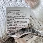 H&M Light Gray Knit Faux Fur Pom Pom Beanie Photo 6