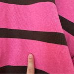 Free People  Uptown Oversized Striped Pullover Sweater Womens Medium Pink Green Photo 7