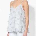 Derek Lam 10 Crosby Womens Fringe Cami Top Cotton Blend Flowy White 2 Photo 0