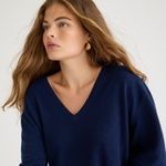 J.Crew Cashmere Relaxed V-Neck Sweater in Navy, Size XXS Photo 7