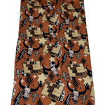 The World Needs More Cowboys Silk Large Western Scarf Brown Photo 0