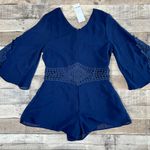 Ella Moss NWT Blue Chiffon Embellished Lace Romper sz 14 Photo 0