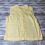Unbranded 100% Linen Sleeveless Button Up Button Down Shirt Blouse Yellow Large Photo 3