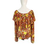 Free People Floral Ruffle Lace Bodysuit | Sheer Long Sleeve | Size Large Photo 4