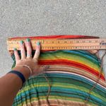 Wet Seal Y2K Boho Hippie Stripe Handkerchief Hem Elastic Skirt Braided Belt Photo 3