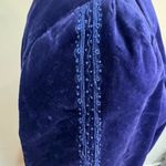 VINTAGE Escada Blue Velvet Blazer Beaded Sz 38 Made in West Germany Photo 6