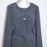  Gray Button-Up Blazer with Sash Size 8 Venus Gray Collarless Blazer Photo 2