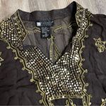 Carol Little Black Silk Embroidered Blouse with Sequin Details Women’s Size S Photo 1