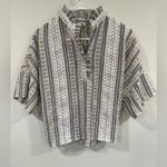 Sandro Striped Guipure Lace Trim Short Top Blouse Size 4 Small EUC Photo 4