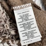 A’REVE Brown Ivory Lace Fuzzy Sweater Size L Photo 5