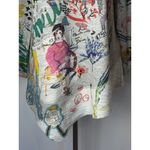 Inoah Shirt Women Medium Gray Artsy Paris Long Sleeve Asymmetric Hem Top Boho Photo 6