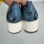 Karl Lagerfeld  Brea Blue Snakeskin Print Slip On Platform Shoes Size 6.5 Photo 4