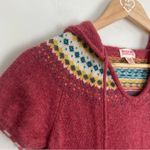 Vintage Mossimo Supply Co. red fairisle lambswool hooded mini dress. Size M Size M Photo 3