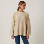 Grade & Gather NWT & Gather Wool Blend Oversized Cream Wide Arm Sweater $72 S/M Photo 10