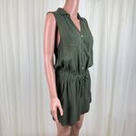 One Clothing Button Front Cargo Drawstring Utility Romper Sz LG Heather Green Photo 1