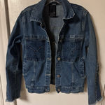 Manhattan Way Women's Studded Denim Jacket Fitted Blue 100% Cotton Y2K Size M Photo 0
