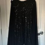 SheIn black sleeve dress sequins with cape size large Photo 0