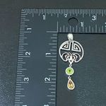 Sterling Silver Vintage 925 Peridot Citrine Geometric Celtic Dangle Pendant 7.9g Photo 5