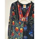 Farm Rio  Black Mixed Arabesque Scarves Long Sleeve Mini Dress Size XS NWT Chic Photo 4