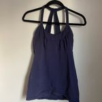 Lululemon  Scoop Me Up Navy Blue Tank Top Built in Bra Medium Athletic Lounge Gym Photo 1