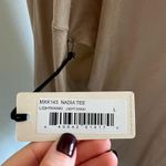 Brochu Walker  Nadia Long Sleeve Silk Tee NEW Size Large in Tan Photo 5