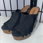 Soda Women's dark wash denim Wedge Sandals Photo 5