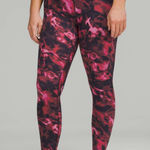 Lululemon Align Leggings 28” Full Length HR Pink Abstract Blossom Multi Yoga 10 Photo 0