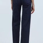 Madewell NWT Women's Emmett Wide-Leg Crop Pant Welt Pocket Size 33 Ink Photo 2
