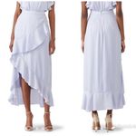 The Jetset Diaries THE JETSET DIARIES Purple Satin Midi Skirt Draped Ruffle Thigh Slit Large New Photo 1