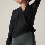 Athleta Athlete Retroterry Wrap Cotton Sweater Photo 0
