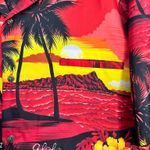 Royal Creations Hawaii Hawaiian Sunset Aloha Button Down Shirt Red Size XXL Photo 1