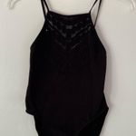Free People NWOT Solstice Bodysuit Top Seamless High Neck Black Laser Cut Sz M Photo 0