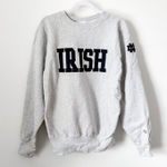 Vintage 90s Irish Notre Dame Campus Bookstore Crewneck Gray Size L Photo 0