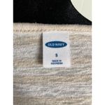 Old Navy Womens Top Size S Beige White Stripe Split Neck Knit Short Sleeve Photo 6