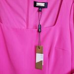 Alexia Admor Alexia Admour Hot Pink Square Neck Half Sleeve Dress with Giant Bows Photo 6