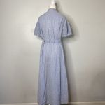 Free People Retro Romance Blue Gingham Button Front Maxi Dress Women’s Large Photo 2