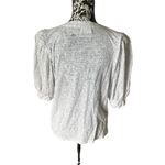 Nation Ltd  Women’s Puffer sleeve shirt top speckled Medium Pima Cotton Photo 2