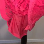 Donna Morgan  Geranium Short Sleeve Lace Sheath Work Dress Size 6 Hot Pink Photo 5