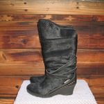 Oscar Sport Pony Fur Apres Ski Wedge Boots Black Size 6.5 Photo 3