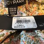 Lucy Paris Cream Pink Floral Sheer Tie Front Blouse Womens X Small New Photo 3