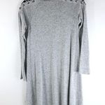 American Eagle  Womens Sweater Shift Dress Knit Long Sleeve Cold Shoulder Gray S Photo 1