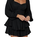 Amazon Black Lantern Long Sleeve Ruffle Layer Romper Photo 4