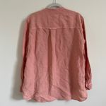Pilcro Linen Ruffle Placket Shirt Peach Color Long Sleeves Size Large Pink Photo 5