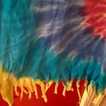 Spirit Brand Multicolored Rainbow Tie Dye Fringe Hem Short Sleeve Top Photo 8