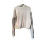 Free People Cream Cable Knit Collared Cropped Sweater Size L Photo 2
