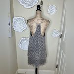 Lavender Brown NTM: , Black & Cream Print with Gold Threads Mini Dress Sz L Photo 11