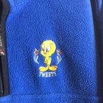 Looney tunes dark blue tweety bird fleece pullover quarter zip jacket Large Photo 3